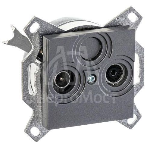 Розетка TV-R Levit оконечная сталь ABB 2CHH083503A6069