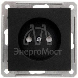 Механизм розетки 1-м СП W59 16А IP20 без заземл. защ. шторки черн. бархат SchE RS16-151-6-86