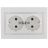 Розетка 2-м СП Мира керам. с заземл. бел./бел. LEZARD 701-0202-127