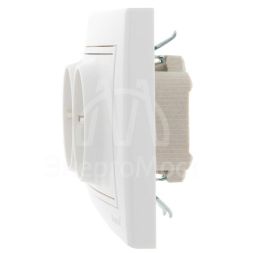 Розетка 2-м СП Мира керам. с заземл. бел./бел. LEZARD 701-0202-127