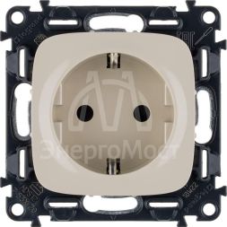 Механизм розетки 1-м СП Valena Allure 16А IP20 250В 2К+З с лиц. панелью защ. шторки безвинт. зажимы сл. кость Leg 753820