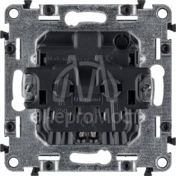 Механизм розетки 1-м СП Valena Allure 16А IP20 250В 2К+З с лиц. панелью защ. шторки безвинт. зажимы сл. кость Leg 753820