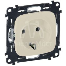Механизм розетки 1-м СП Valena Allure 16А IP20 250В 2К+З с лиц. панелью защ. шторки безвинт. зажимы сл. кость Leg 753820
