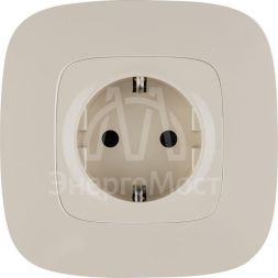 Механизм розетки 1-м СП Valena Allure 16А IP20 250В 2К+З с лиц. панелью защ. шторки безвинт. зажимы сл. кость Leg 753820