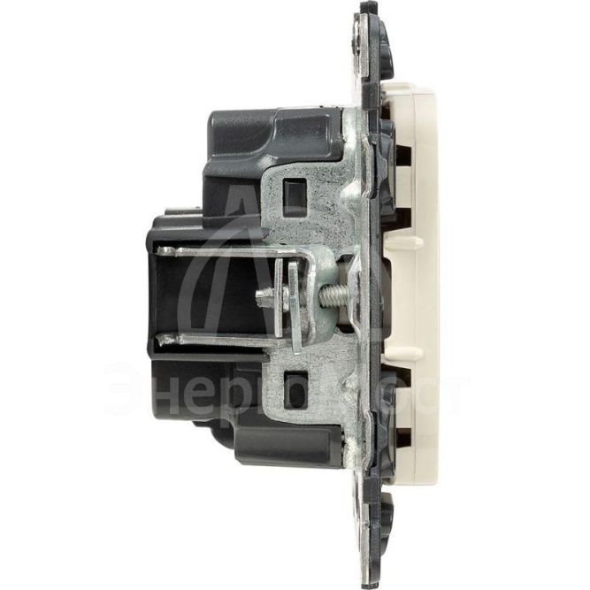 Механизм розетки 1-м СП Valena Allure 16А IP20 250В 2К+З с лиц. панелью защ. шторки безвинт. зажимы сл. кость Leg 753820