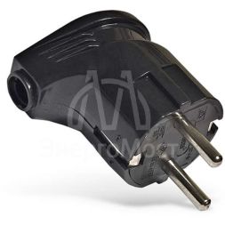 Вилка электрич. с заземл. угл. черн. 16А 250В (еврослот) UNIVersal А0105