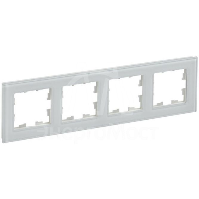 Рамка 4-м BRITE РУ-4-2-БрБ стекло бел. IEK BR-M42-G-K01