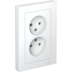 Розетка двойная AtlasDesign без заземл.16А в сборе лотос SE ATN001320