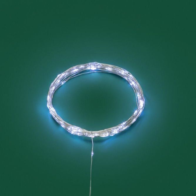 Гирлянда светодиодная "Роса" 10м 100 LED бел. IP20 3хАА (в комплект не входят) Neon-Night 302-075