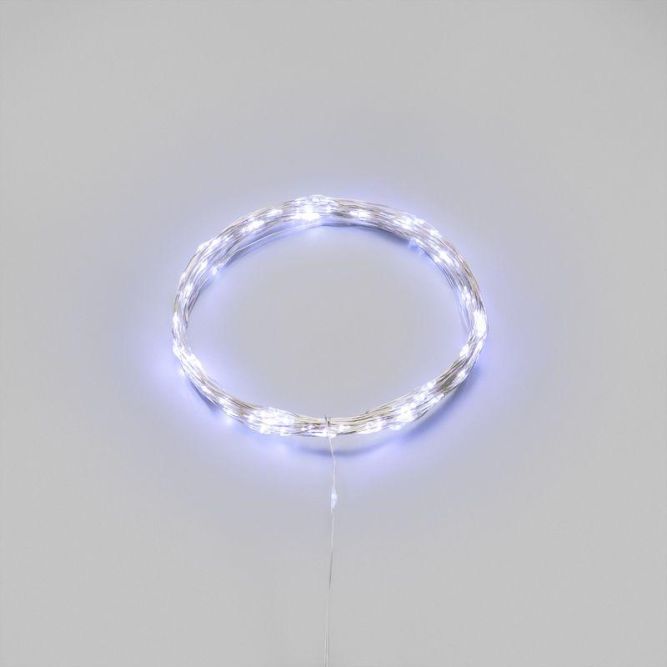 Гирлянда светодиодная "Роса" 10м 100 LED бел. IP20 3хАА (в комплект не входят) Neon-Night 302-075