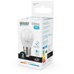 Лампа светодиодная Elementary Globe E27 8Вт 4100К Gauss 53228