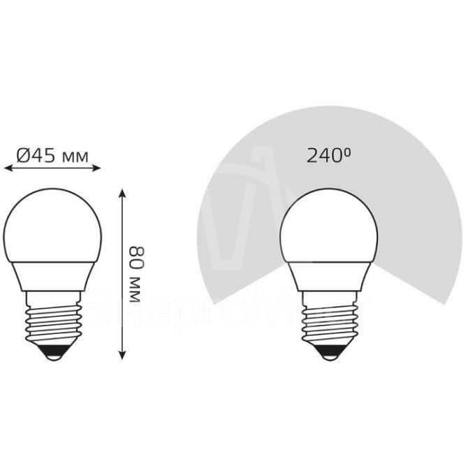 Лампа светодиодная Elementary Globe E27 8Вт 4100К Gauss 53228