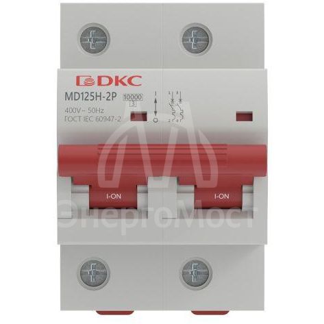 Выключатель автоматический модульный max типа MD125H 10кА 2п C 80А YON MD125H-2PC80