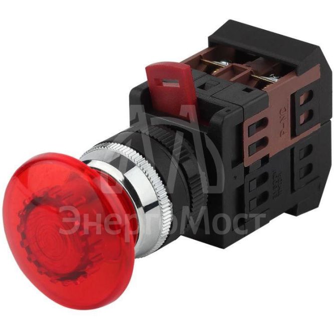 Кнопка AEA-22 &amp;quot;Грибок&amp;quot; d22мм 1з+1р BBG30-AEA-K04E красн. ЭРА Б0045632