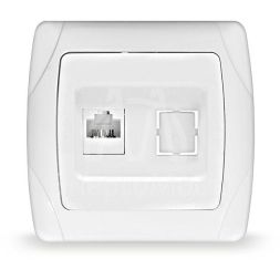 Розетка компьютерная 1-м СП Маргарита RJ45 16А IP20 бел. UNIVersal М0035