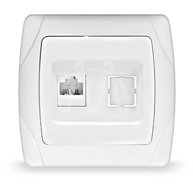 Розетка компьютерная 1-м СП Маргарита RJ45 16А IP20 бел. UNIVersal М0035