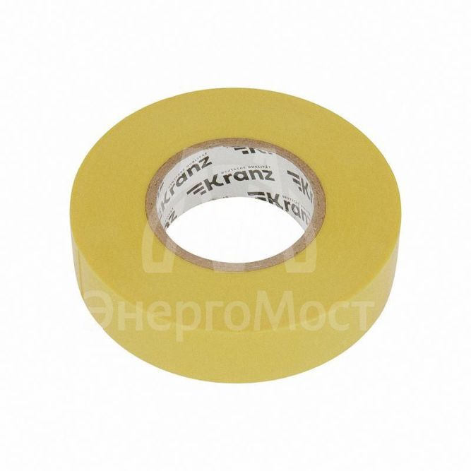 Изолента ПВХ профессиональная 0.18х19мм 20м желт. Kranz KR-09-2802