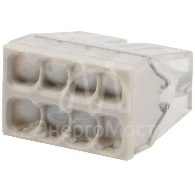 Экспресс-клемма строительно-монтажная СМК 2273-248 8-проводная 0.5-2.5кв.мм с пастой (блист.6шт) Rexant 07-5230-6