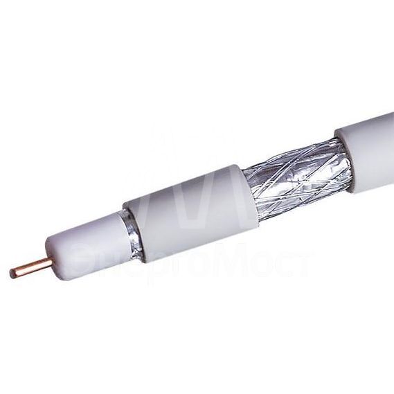 Кабель RG-6 CCS 1.02 (21%)/FPE/Al-Pet-Al Foil Unbonded/Al 64х0.12/PVC RW бел. (уп. 100м) Net.On 109L