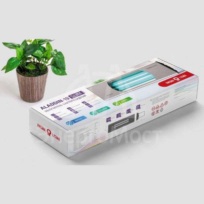 Облучатель бактерицидный &amp;quot;ALADDIN-19 SLIM&amp;quot; с лампами ДБ10x2 Лисма 243001000