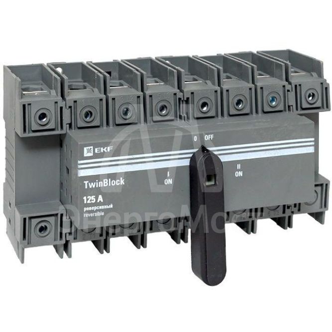 Рубильник 4п 125А реверсивный с рукояткой для прямой установки TwinBlock EKF tb-s-125-4p-rev