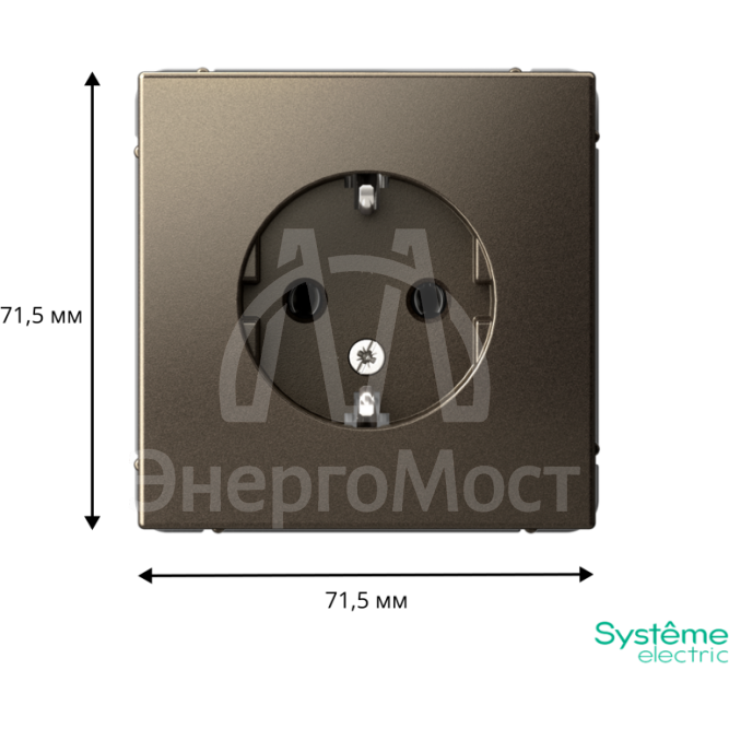 Розетка ArtGallery 16А с заземл. механизм мокко SE GAL000643