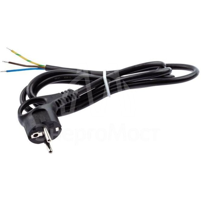 Шнур сетевой с вилкой 5м с заземл. ПВС 3х1.5 черн. U-3x1.5-5m-B ЭРА Б0048711
