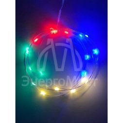 Гирлянда светодиодная &amp;quot;Нить&amp;quot; 2м 20LED АА IP20 мультиколор ЭРА Б0041983