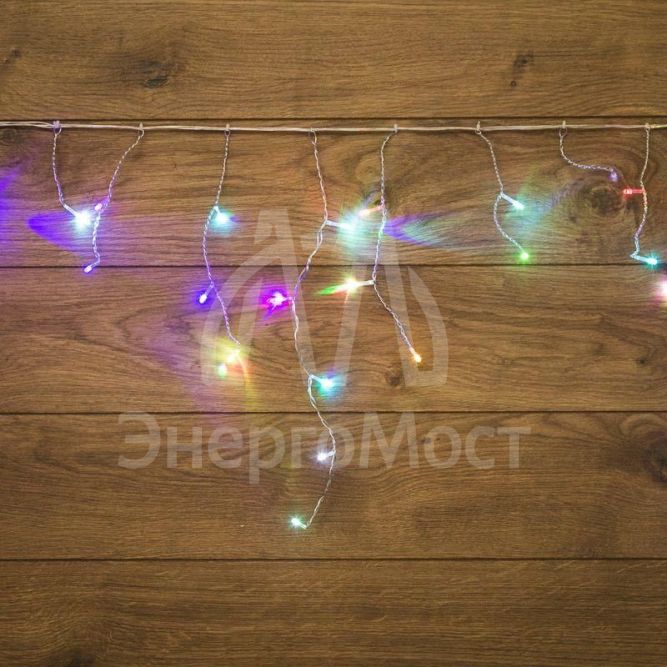 Гирлянда &amp;quot;Айсикл&amp;quot; (бахрома) 1.8х0.5м LED RGB 230В провод прозр. Neon-Night 255-009