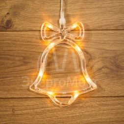 Фигура светодиод. &amp;quot;Колокольчик&amp;quot; на присоске (батарейки 3хААА в компл.) 8LED 200х160х10мм тепло-бел. 1Вт 4.5В IP20 NEON-NIGHT 501-012