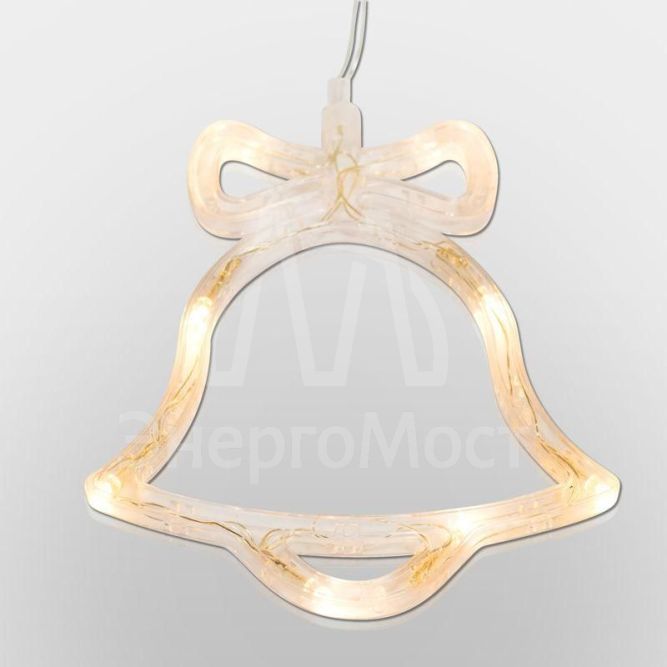 Фигура светодиод. &amp;quot;Колокольчик&amp;quot; на присоске (батарейки 3хААА в компл.) 8LED 200х160х10мм тепло-бел. 1Вт 4.5В IP20 NEON-NIGHT 501-012