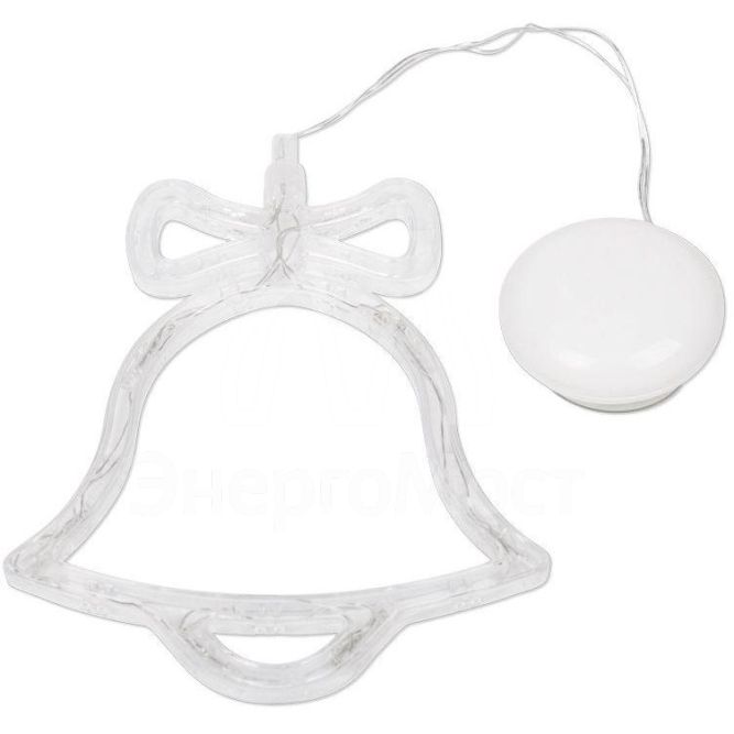 Фигура светодиод. &amp;quot;Колокольчик&amp;quot; на присоске (батарейки 3хААА в компл.) 8LED 200х160х10мм тепло-бел. 1Вт 4.5В IP20 NEON-NIGHT 501-012