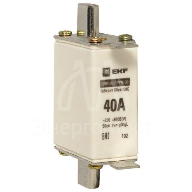 Вставка плавкая ППН-33 100/40А габарит 00C PROxima EKF fus-33/100/40