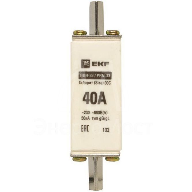 Вставка плавкая ППН-33 100/40А габарит 00C PROxima EKF fus-33/100/40