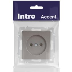Розетка 1-м СП Accent 6-201-09 16А IP20 250В 2P титан Intro Б0063673
