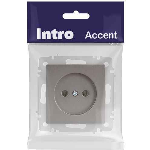 Розетка 1-м СП Accent 6-201-09 16А IP20 250В 2P титан Intro Б0063673