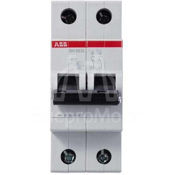 Выключатель автоматический модульный 2п C 63А 4.5кА SH202L C63 ABB 2CDS242001R0634