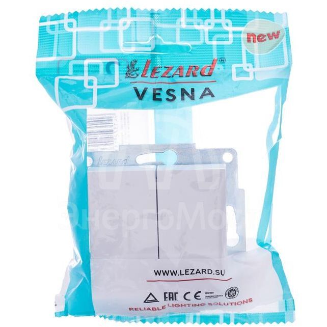 Механизм выключателя 2-кл. СП VESNA бел. LEZARD 742-0288-101