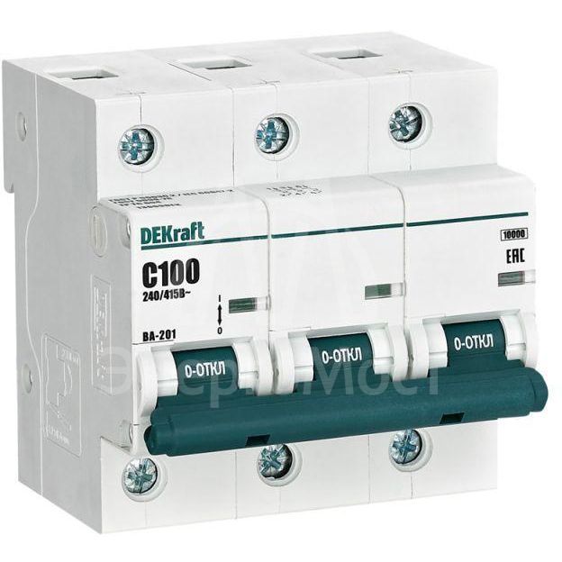 Выключатель автоматический модульный 3п C 100А 10кА ВА-201 SchE 13009DEK