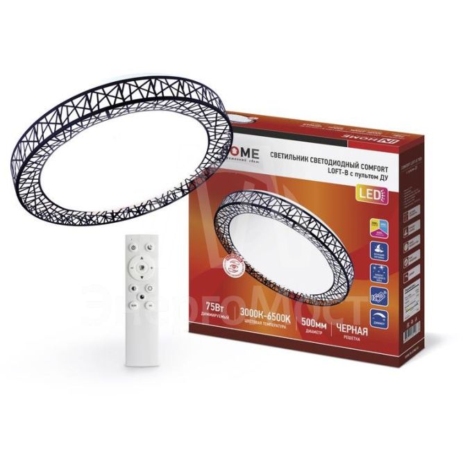 Светильник светодиодный COMFORT Loft-B 75Вт 230В 3000-6500К 6000лм 500х100мм с пультом ДУ IN HOME 4690612035116