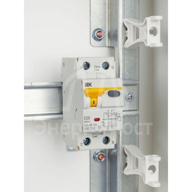 Выключатель автоматический дифференциального тока 2п (1P+N) C 20А 30мА тип A 6кА АВДТ-32 IEK MAD22-5-020-C-30