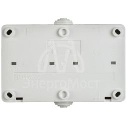 Розетка 2-я ОП Форс РСб22-3-ФБ 16А IP54 с заземл. защ. шторки бел. IEK ERS22-K01-16-54-DC