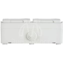 Розетка 2-я ОП Форс РСб22-3-ФБ 16А IP54 с заземл. защ. шторки бел. IEK ERS22-K01-16-54-DC