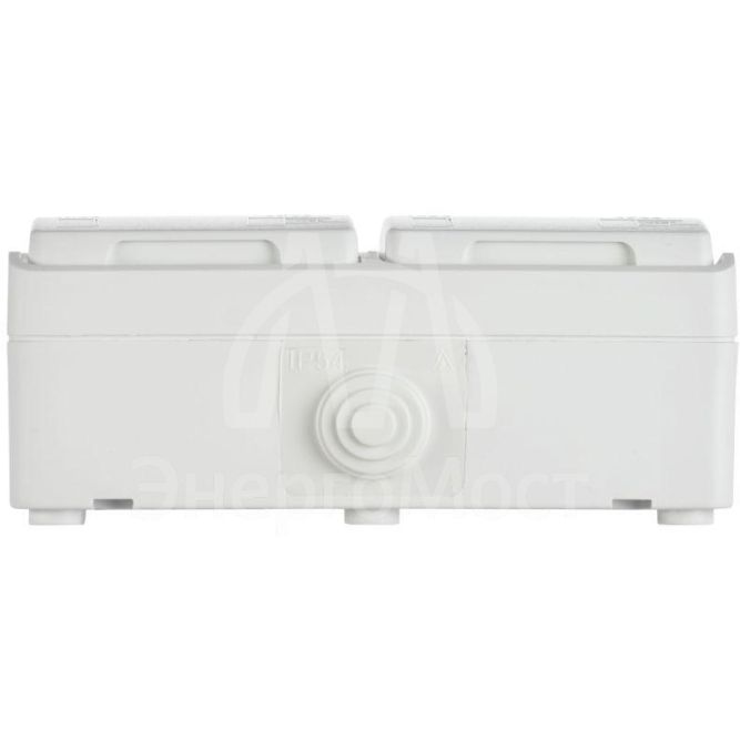 Розетка 2-я ОП Форс РСб22-3-ФБ 16А IP54 с заземл. защ. шторки бел. IEK ERS22-K01-16-54-DC