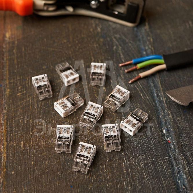 Клемма 2-х проводн. для распред. короб. (с контактн. пастой &amp;quot;Alu-Plus&amp;quot;) 2273-242 (уп.6шт) WAGO 07-5141-06