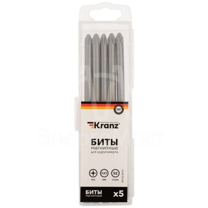 Бита PH2х127мм для шуруповерта (уп.5шт) Kranz KR-92-0410