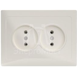 Розетка 2-м СП Pixel 16А IP20 без заземл. в сборе беж. TOKOV ELECTRIC TKE-PX-R2F-C02