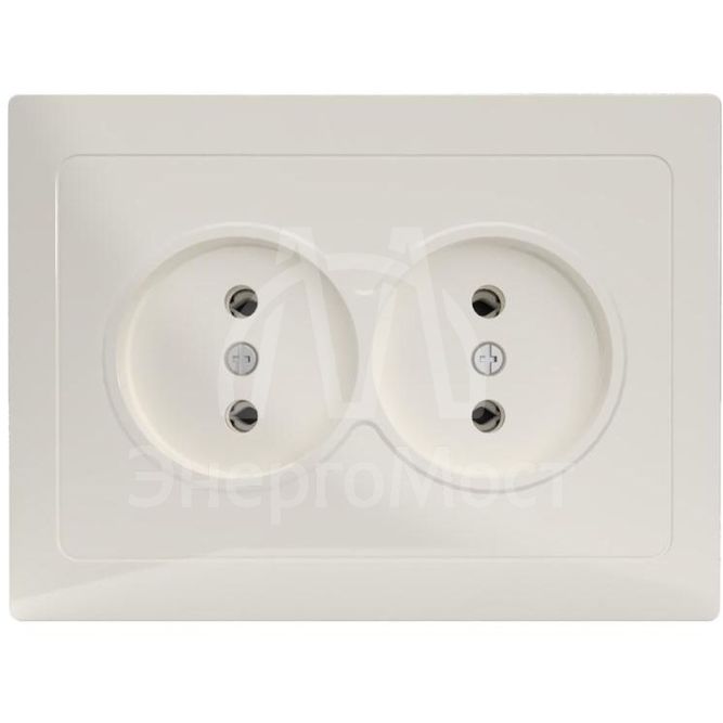 Розетка 2-м СП Pixel 16А IP20 без заземл. в сборе беж. TOKOV ELECTRIC TKE-PX-R2F-C02