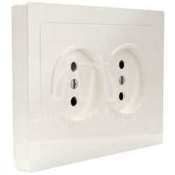 Розетка 2-м СП Pixel 16А IP20 без заземл. в сборе беж. TOKOV ELECTRIC TKE-PX-R2F-C02