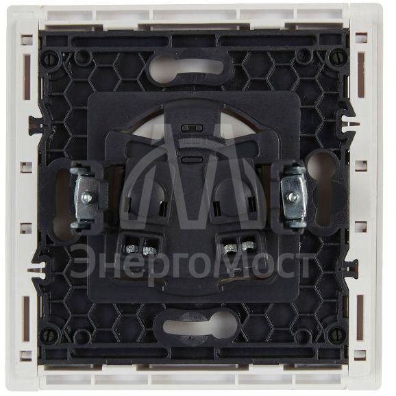 Розетка СП FORTE&amp;amp;PIANO FP218 10А без заземл. без защ. шторок винт. крепл. бел. IEK FP-R10-10-K01